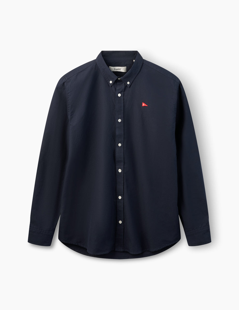 FLAG REGULAR FIT OXFORD SHIRT NAVY – foret