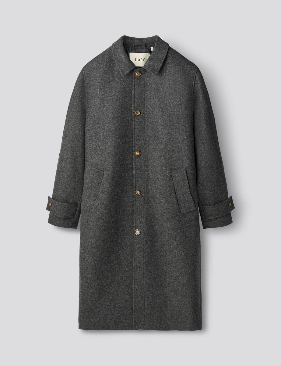 PINE WOOL COAT - DARK GREY MELANGE – foret