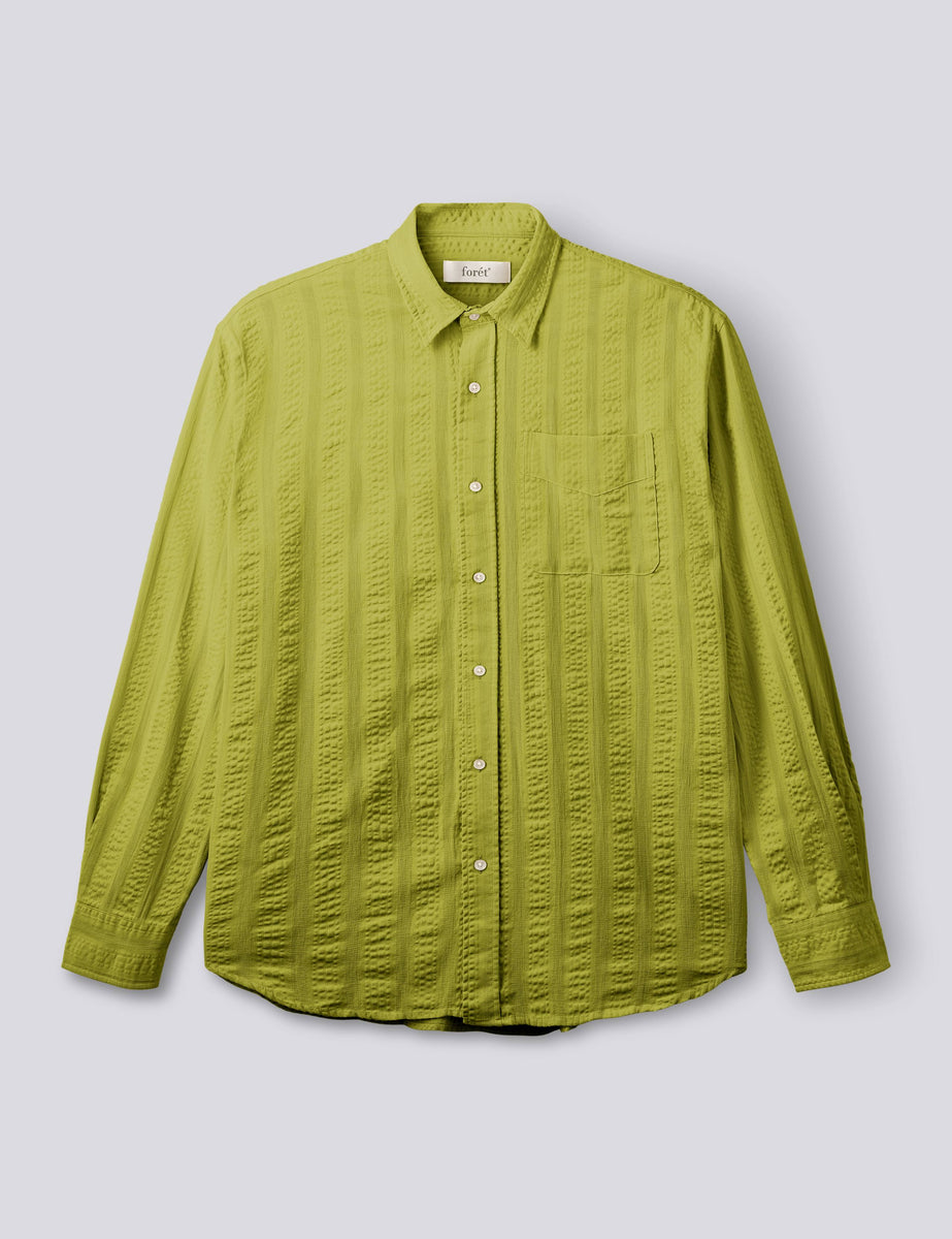 SCOUT RELAXED FIT JACQUARD STRIPE SHIRT - MOSS foret SCOUT RELAXED FIT JACQUARD STRIPE SHIRT - MOSS foret