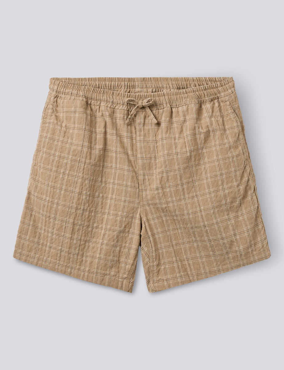 SHIFT TEXTURED SHORTS - KHAKI CHECK – foret