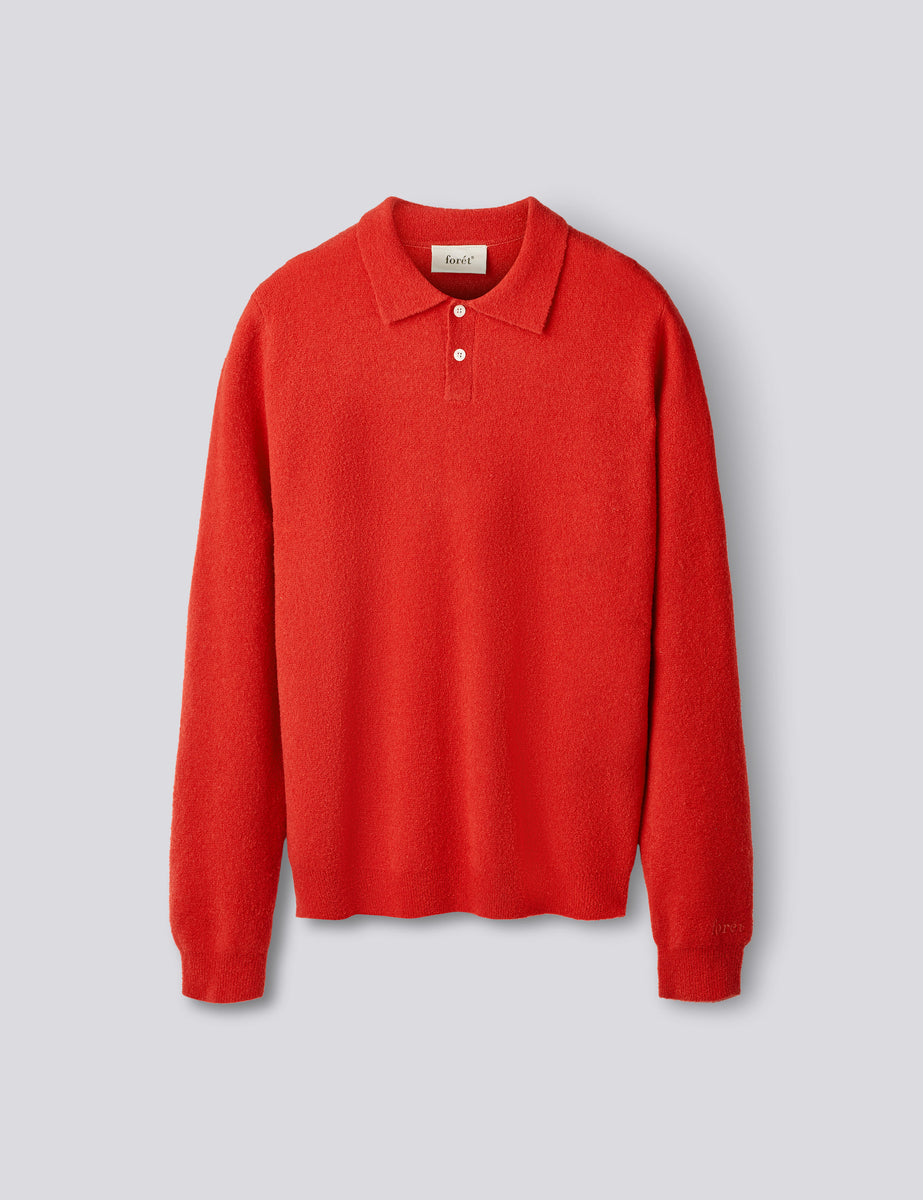 【美品】25ss h beauty&youth cotton polo knit TIMBER BRUSHED POLO KNIT - RED – foret