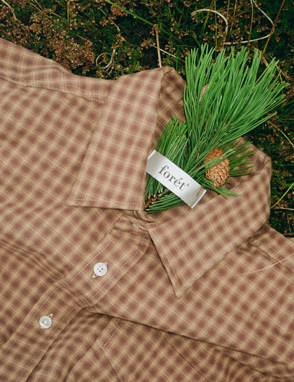 RIDGE REGULAR FIT FLANNEL SHIRT - RUST CHECK