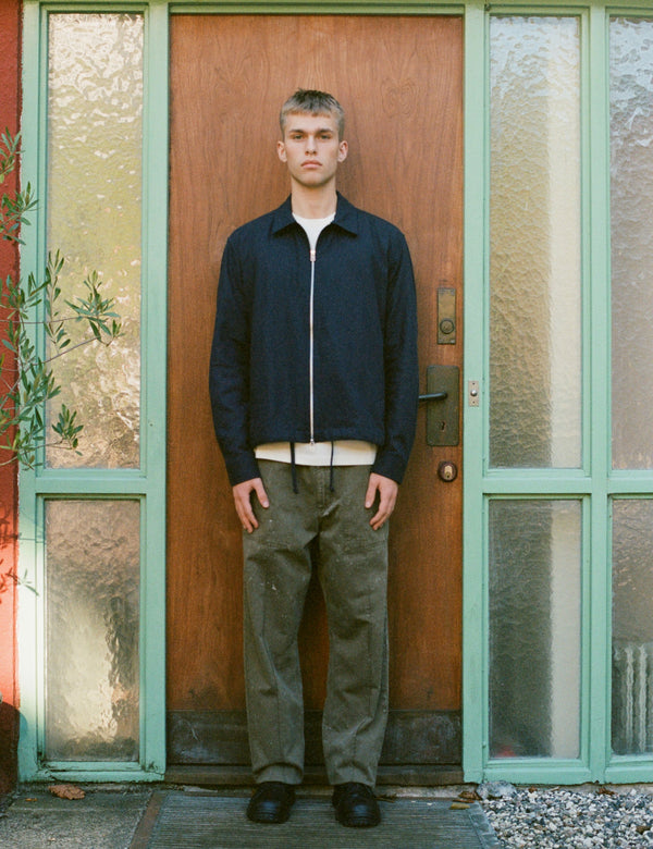 RAVEN WOOL ZIP OVERSHIRT - BLACK