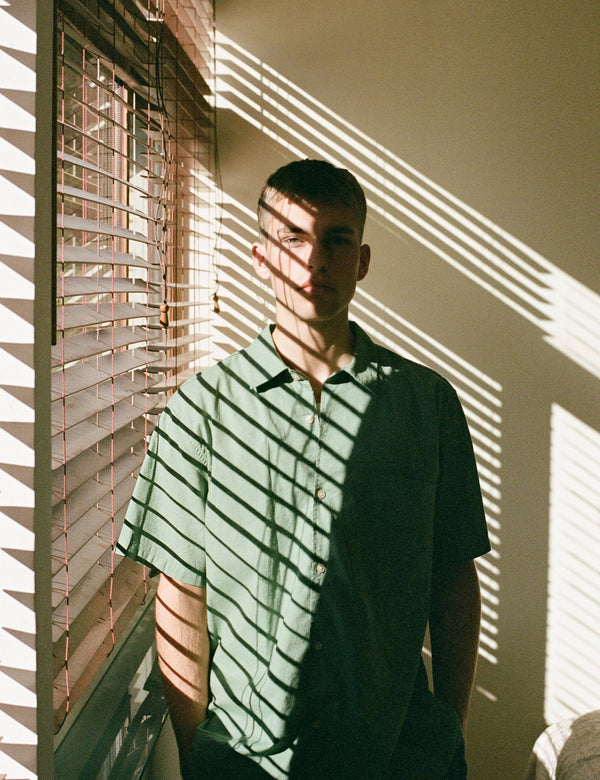 SALT SS COTTON LINEN SHIRT - OXIDE GREEN