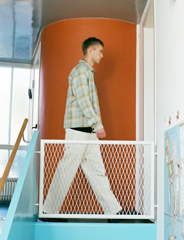 LOFT ZIP TWILL SHIRT - GREEN OXIDE CHECK