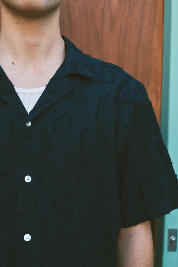 PEER JACQUARD REGULAR FIT SHIRT - NAVY