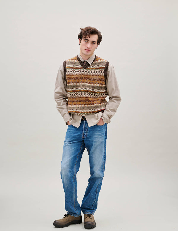 FAIRISLE LAMBSWOOL VEST - THYME