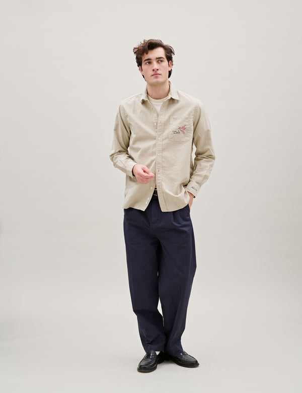 MAPLE EMBROIDERY OXFORD SHIRT - OAT