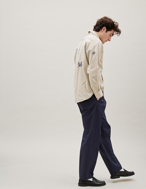 MAPLE EMBROIDERY OXFORD SHIRT - OAT