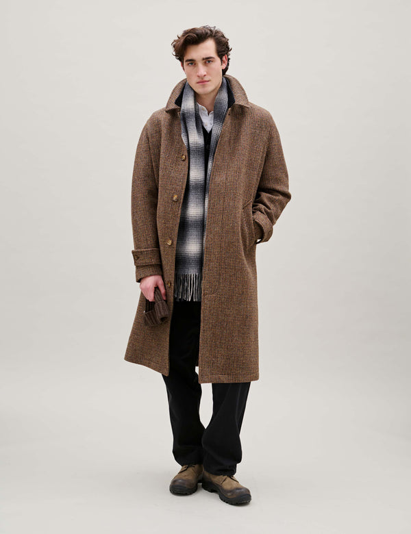 WOOL SCARF - GREY CHECK