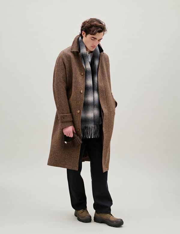 WOOL SCARF - GREY CHECK