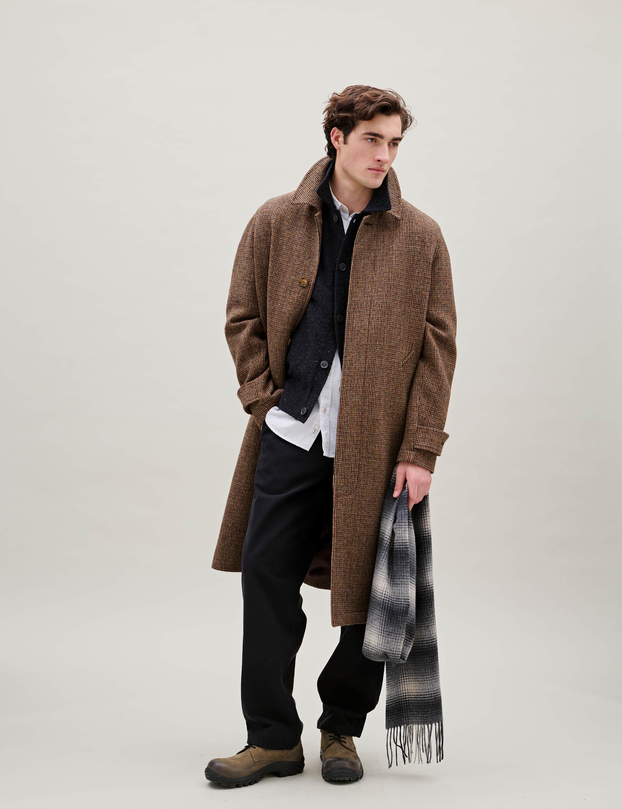 PINE HARRIS TWEED WOOL COAT - CHECK – foret