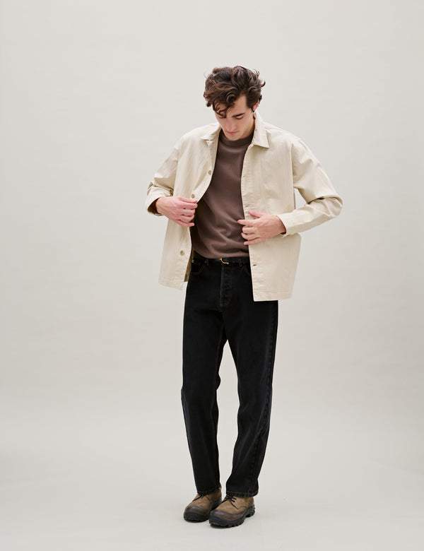 BERRY HERRINGBONE OVERSHIRT - OAT