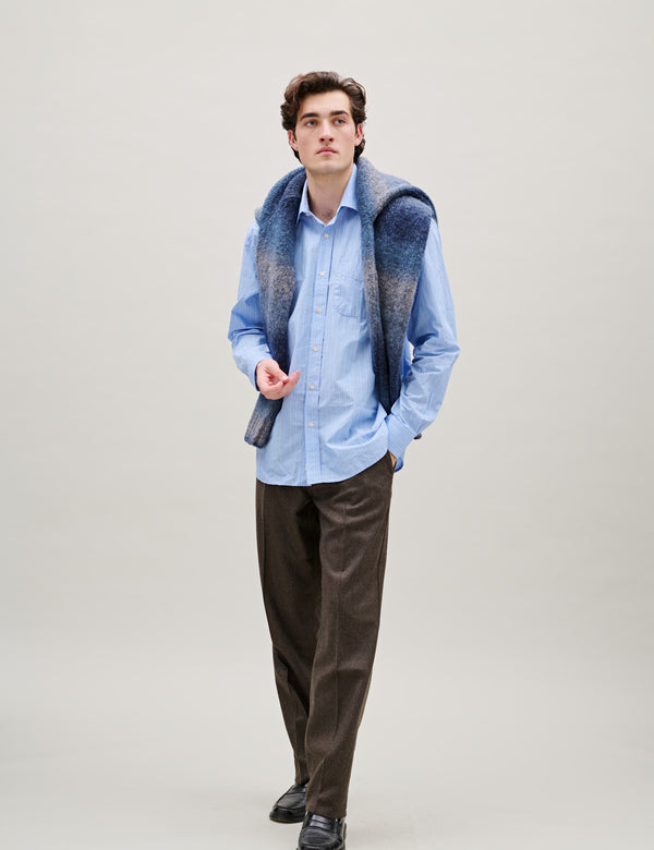 CLAY WOOL PANTS - BROWN