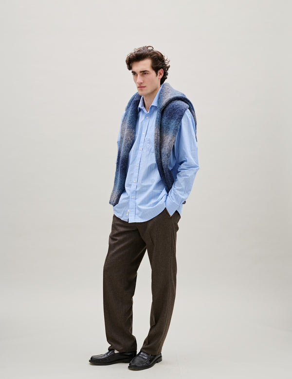 SPACE YARN CREW NECK - BLUE