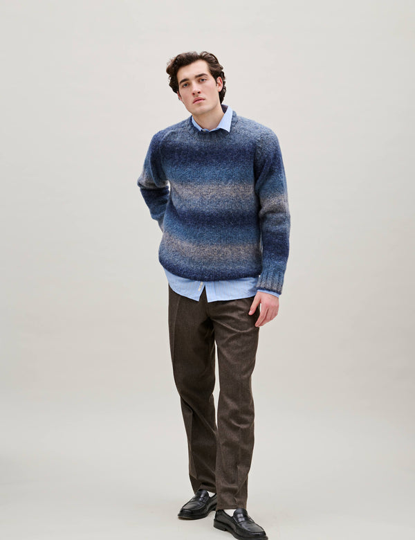 SPACE YARN CREW NECK - BLUE