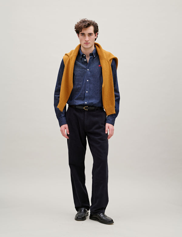 FLAG REGULAR FIT DENIM SHIRT - BLUE