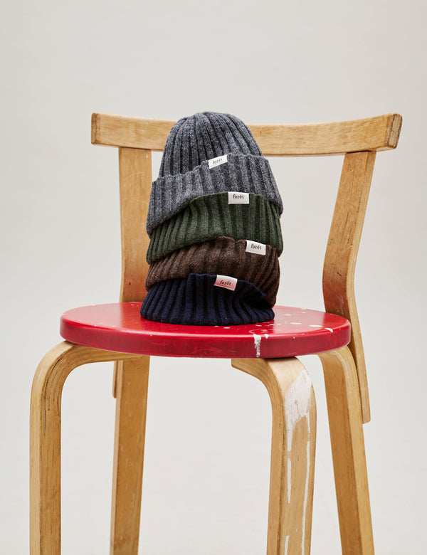 RELAX RIB LAMBSWOOL BEANIE - THYME