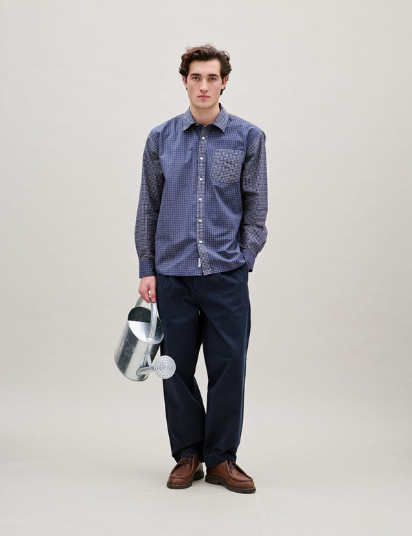 SCOUT MIX UP POPLIN RELAXED FIT SHIRT - NAVY MIX