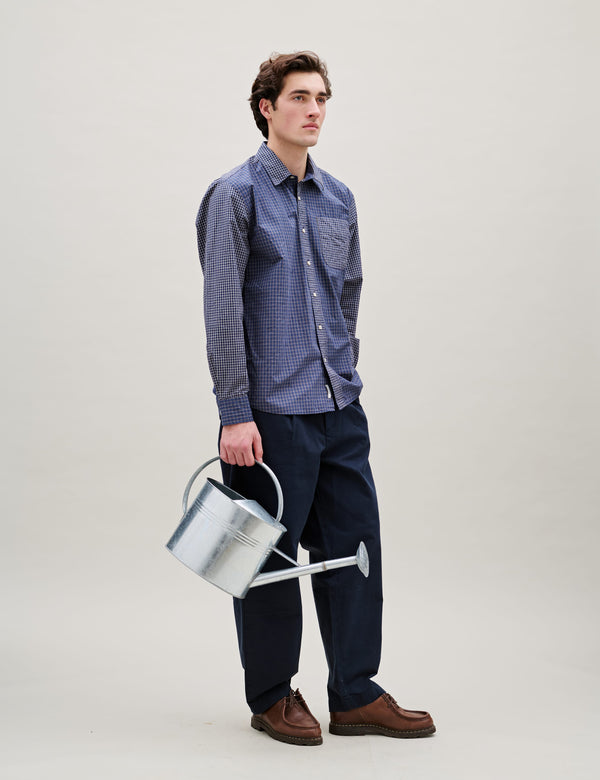 SCOUT MIX UP POPLIN RELAXED FIT SHIRT - NAVY MIX