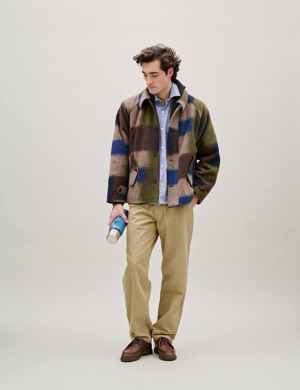 FRAGMENT WOOL JACKET - BLUE CHECK