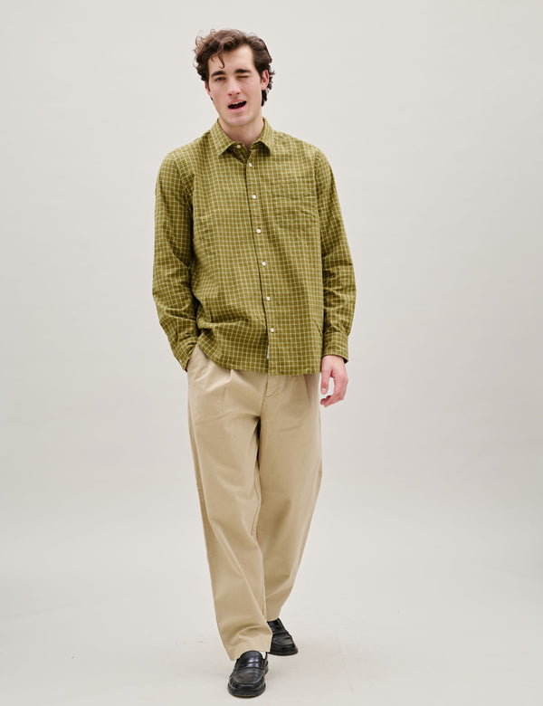RIDGE REGULAR FIT FLANNEL SHIRT - THYME CHECK