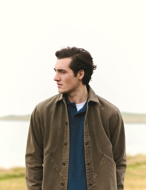 BERRY DENIM OVERSHIRT - BROWN DENIM