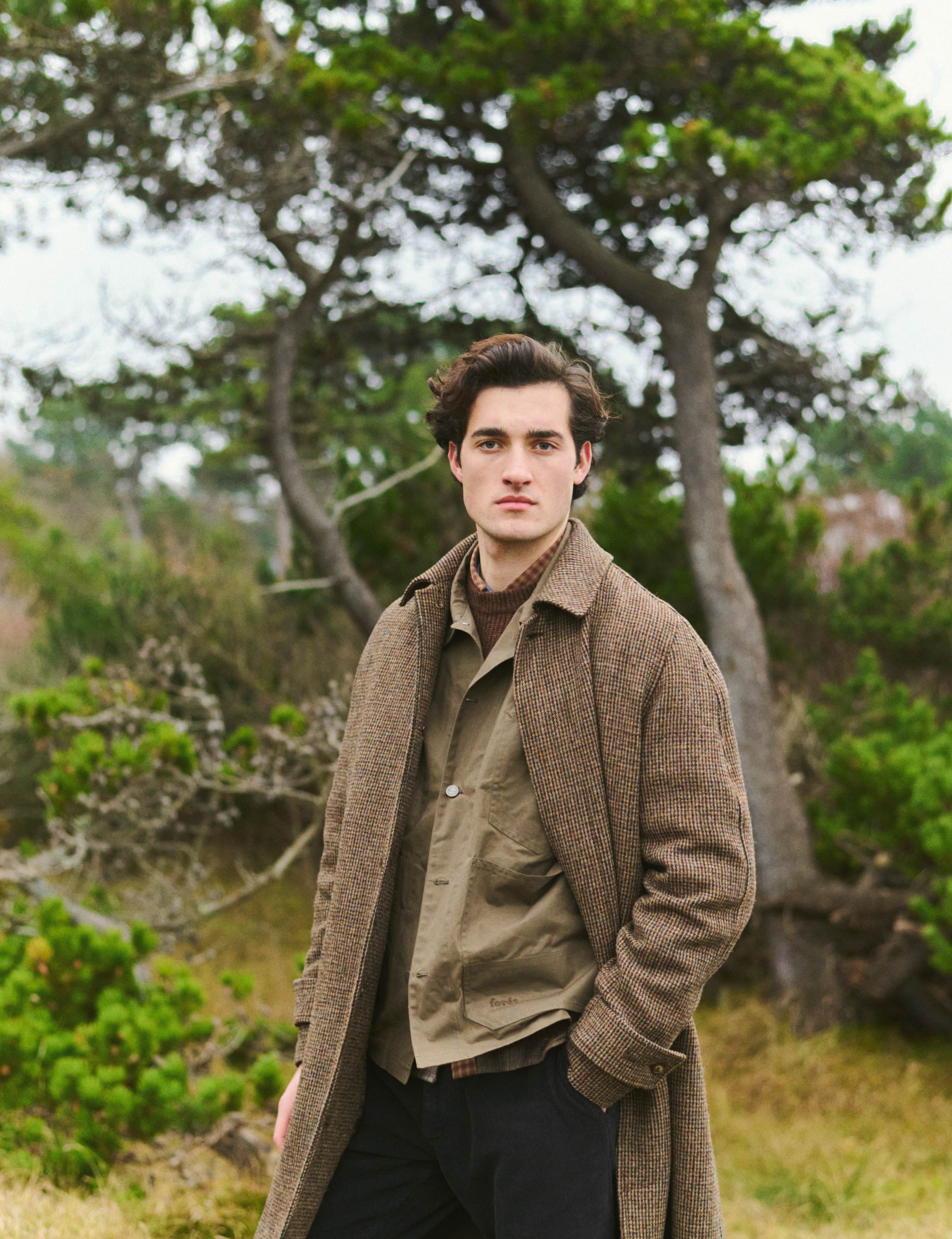 PINE HARRIS TWEED WOOL COAT - CHECK – foret