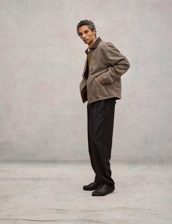 WRITER RELAXED FIT WOOL PANTS - BLACK