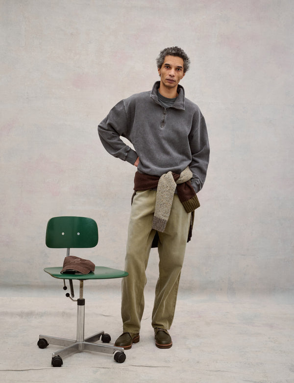 RAIN HALF ZIP SWEATSHIRT - DARK GREY