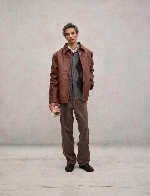 SUNRAY LEATHER JACKET - COGNAC