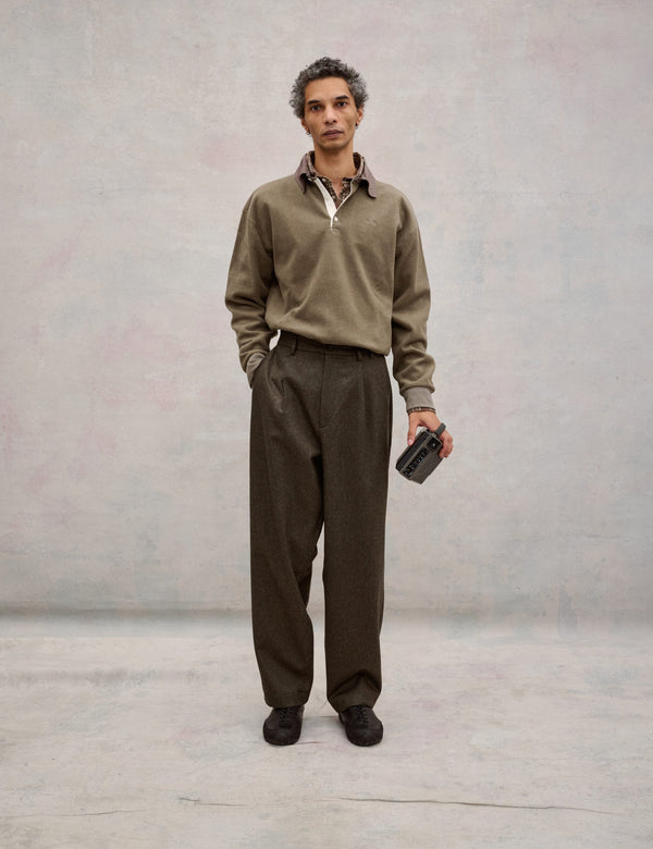 HERB BRUSHED RUGBY - WASHED BROWN