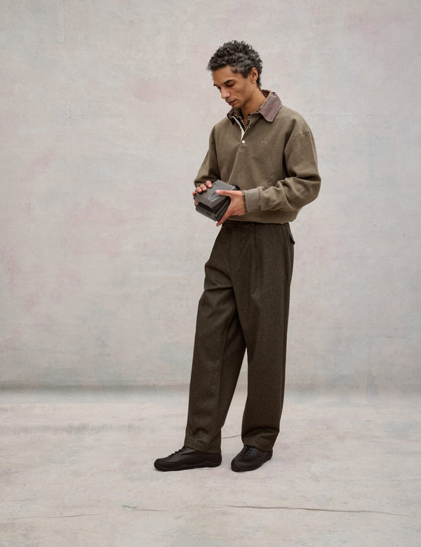 HERB BRUSHED RUGBY - WASHED BROWN