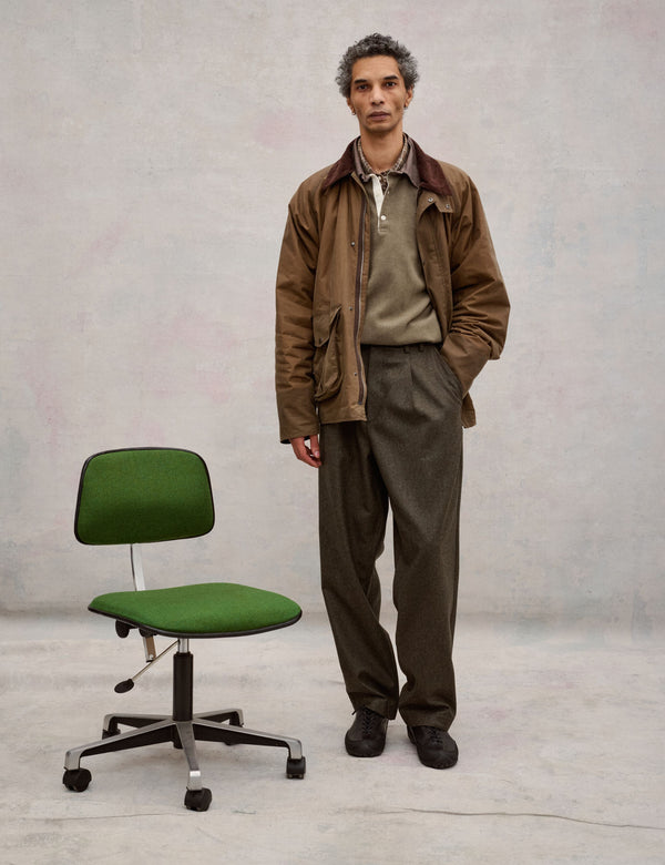 BIVOUAC PADDED OILSKIN JACKET - BARK