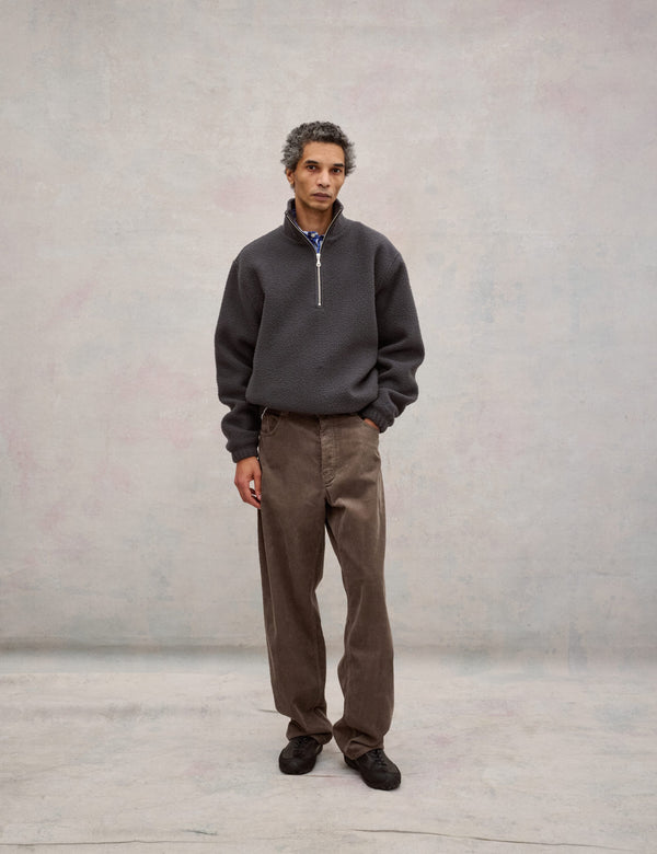 MOOR RELAXED FIT 5-POCKET CORDUOY PANTS - FADED WOOD