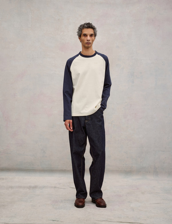 LAKE LONGSLEEVE - ECRU/NAVY
