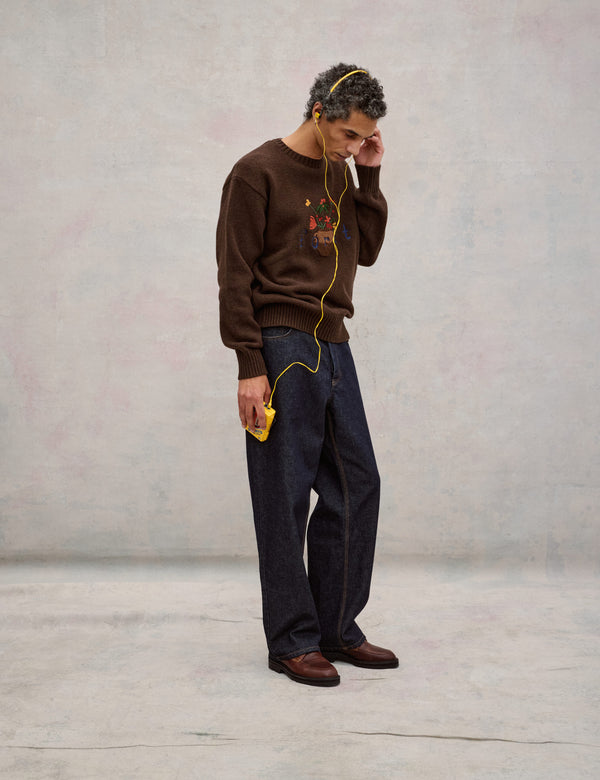 VASE LAMBSWOOL KNIT - BROWN