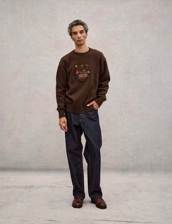 VASE LAMBSWOOL KNIT - BROWN