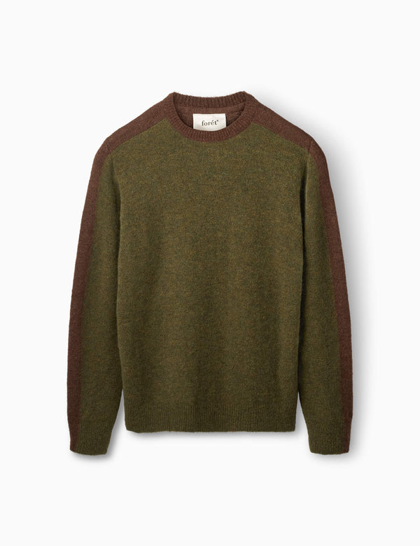 ALPINE CONRAST KNIT - ARMY/BROWN