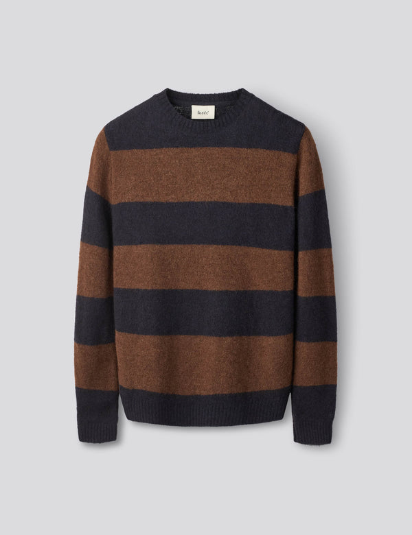 ALPINE KNIT - NAVY/DARK BROWN