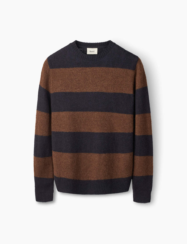 ALPINE KNIT - NAVY/DARK BROWN