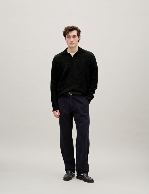 ALPINE POLO KNIT - BLACK