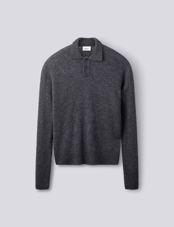ALPINE POLO KNIT - DARK GEY MELANGE