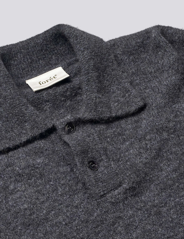 ALPINE POLO KNIT - DARK GEY MELANGE