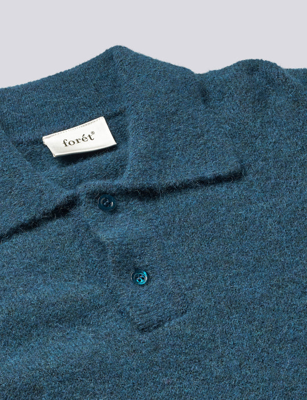 ALPINE POLO KNIT - MUTED TEAL
