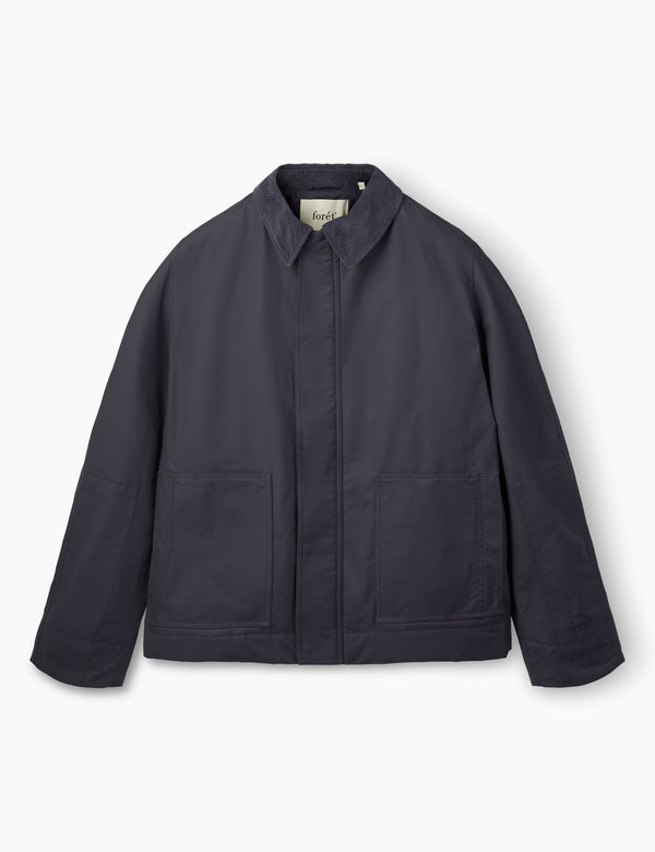 ASPEN PADDED OILSKIN JACKET - NAVY