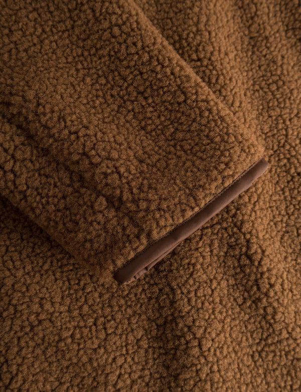 AURA SHERPA FLEECE JACKET - BROWN