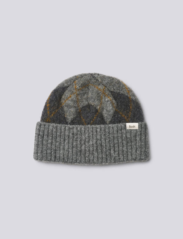 ARGYLE BEANIE - GREY