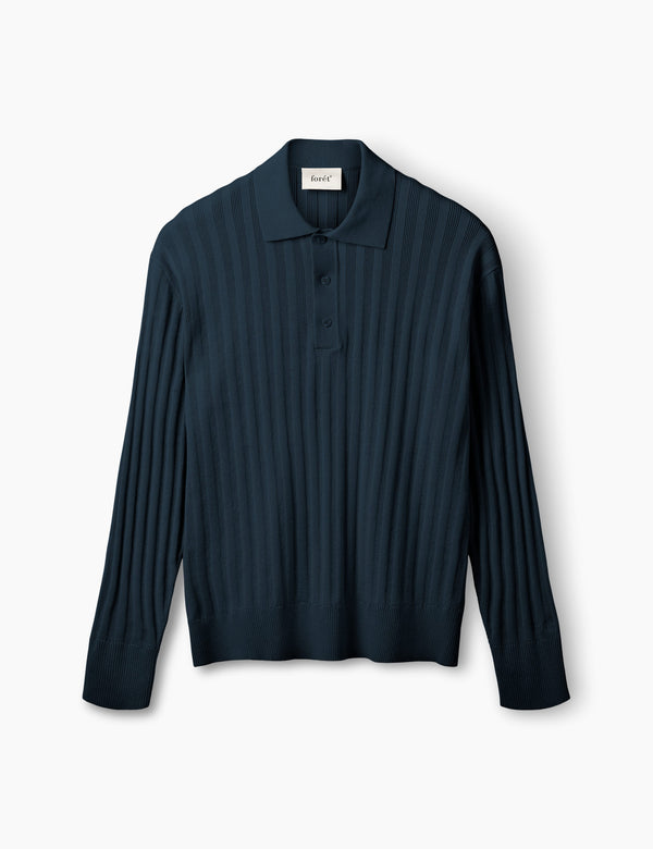 BASE COTTON LINEN POLO - NAVY