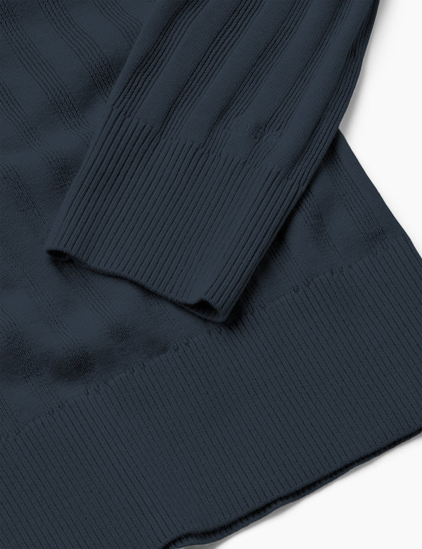 BASE COTTON LINEN POLO - NAVY